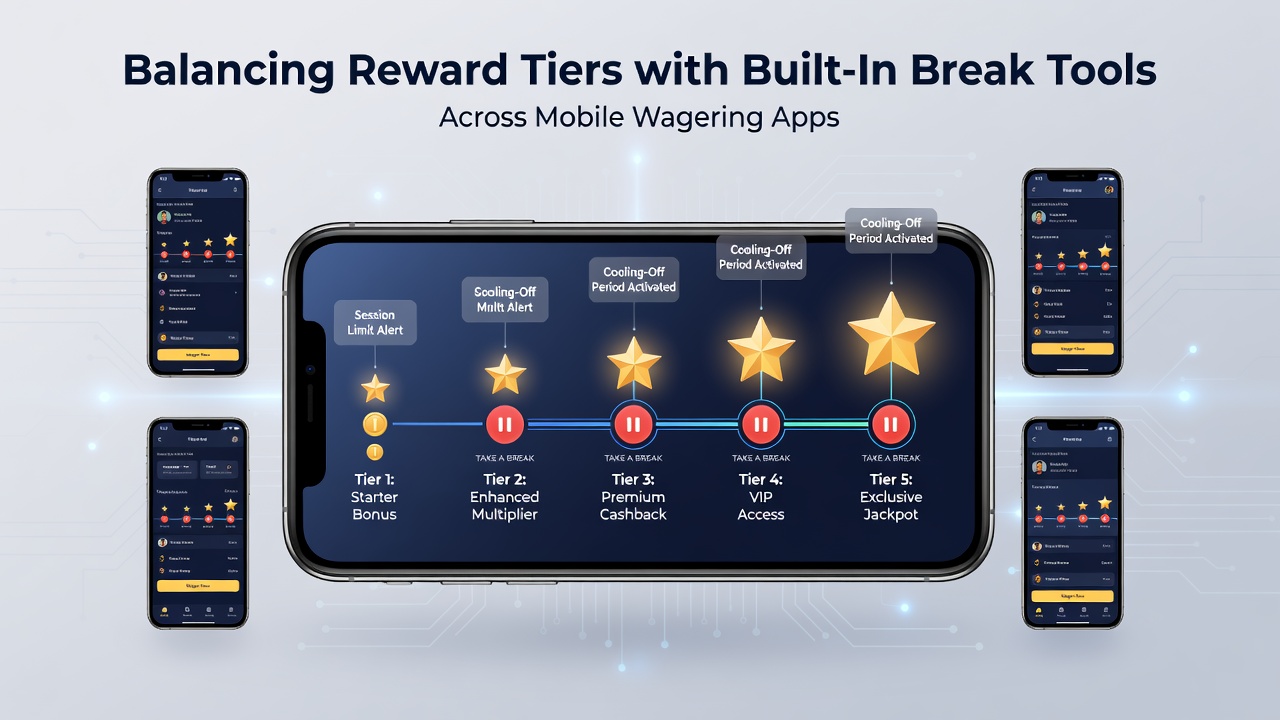 Close-up of a mobile app screen displaying break tool settings next to VIP tier benefits
